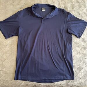 Nike Men's Navy Golf Polo Shirt Featuring Small Buc-ees Logo